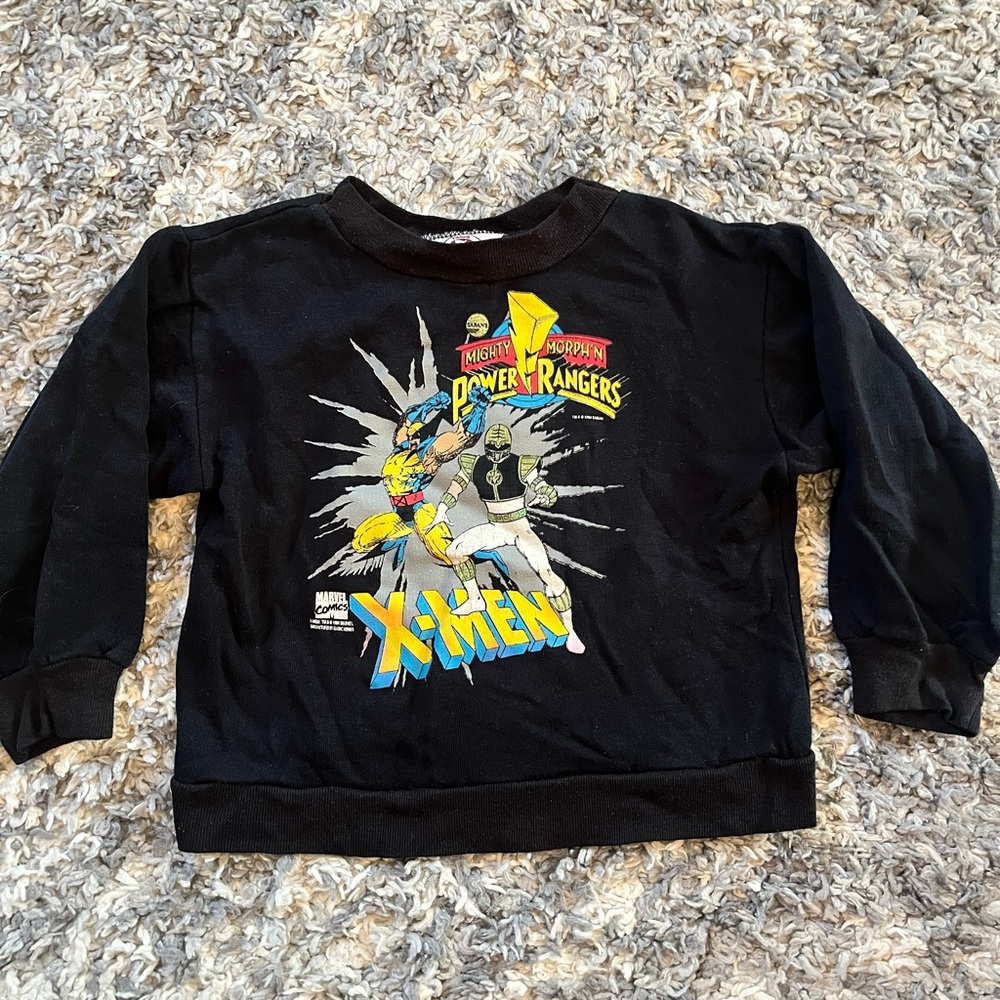 Vintage 1994 Power Rangers x Marvel Comic X-Men Toddler Sweatshirt 3t/4t